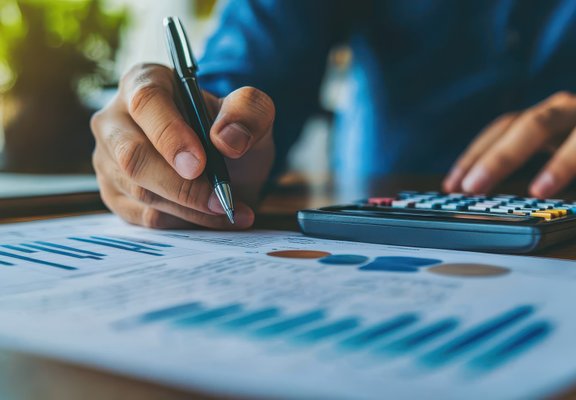 Person reviewing mortgage documents at desk